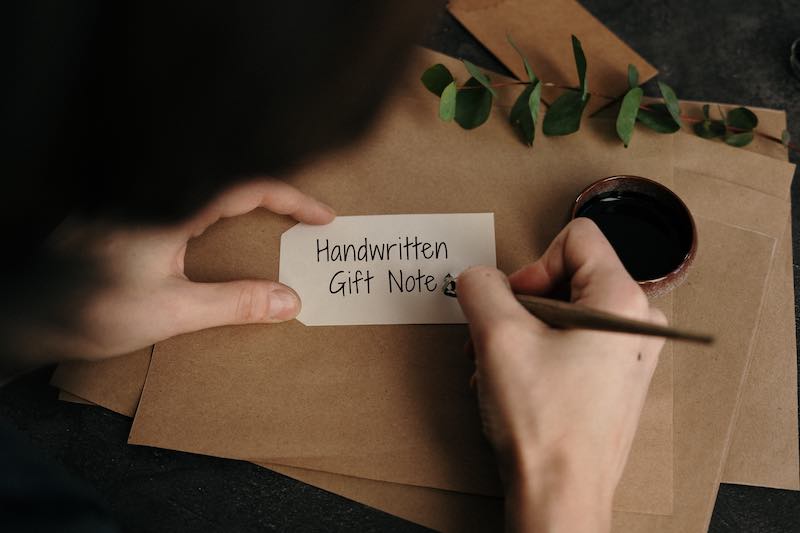 A Handwritten Gift Note